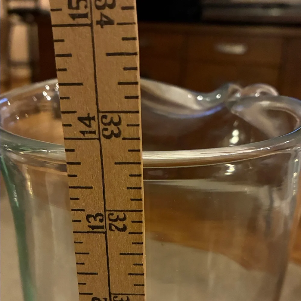 Carl Aubock Martini Pitcher Vintage Mid Century  Clear Glass  Applied Handle